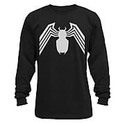 Spider-Man Venom Symbol Black Thermal Long Sleeve T-Shirt